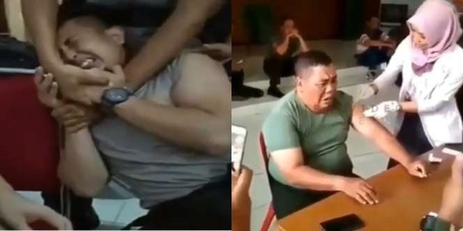 Tentara & Polisi Juga Manusia, Ini Momen Kocak Mereka Saat Disuntik