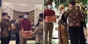 Momen Kocak Rombongan Tamu Undangan Beri Kado Unik, Mempelai Kebingungan