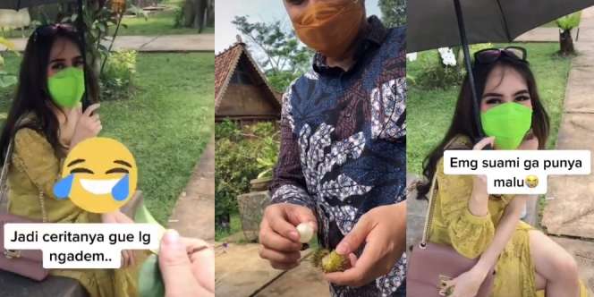 Ngakak! Mau tapi Malu, Wanita Ini Dipetikkan Suami Sebiji Rambutan di Kondangan