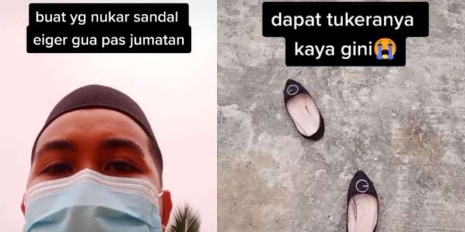 Ngakak! Berangkat Sholat Jumat Pakai Sandal Eiger, Pulang Ganti Flat Shoes