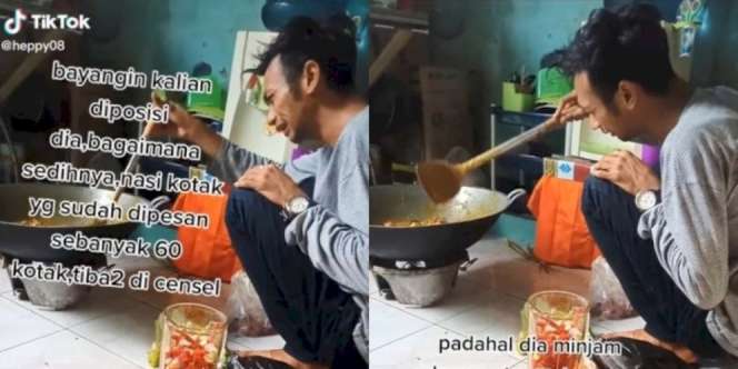 Pesanan 60 Nasi Kotak Mendadak Dibatalkan, Pria Ini Menangis Pilu