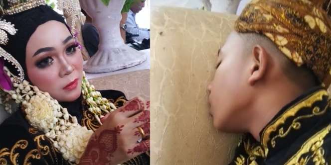 Viral Pengantin Pria Tertidur dan Ngiler di Kursi Pelaminan, Cek Faktanya