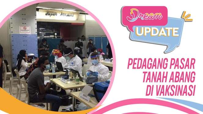 Pedagang Pasar Tanah Abang di Vaksinasi