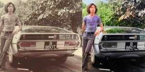 Viral Potret Crazy Rich Jadul Tahun 70-an Berpose dengan Mobil Mewahnya