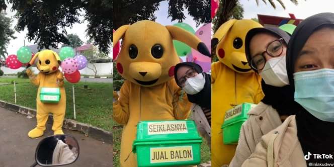 Beli Balon ke Badut Pikachu, Si Cewek Kaget Saat Lihat Harganya