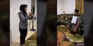 Aksi Kocak Istri Mengajar Online, Dada Suami Jadi Papan Tulis Dadakan