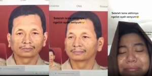 Mengharukan, Wanita Ini Menangis Haru Lihat Foto Almarhum Ayah `Hidup Lagi`