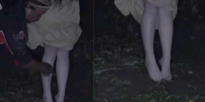 Viral Video Pembuktian Kuntilanak Tak Pijak Tanah, Kakinya Mulusnya Jadi Sorotan