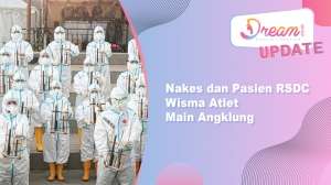 Nakes dan Pasien RSDC Wisma Atlet Main Angklung 