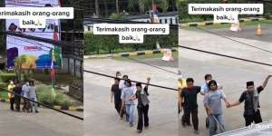 Menggetarkan, 4 Tuna Netra Berpegangan Bahu Demi Ikut Tunaikan Sholat Jumat
