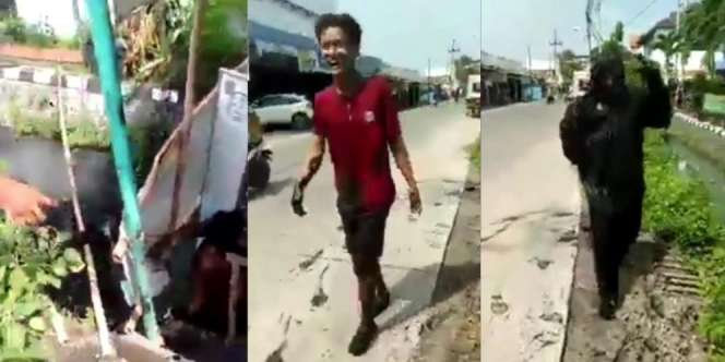 Nekat Buka Siang Hari Saat Puasa, Warung Ambrol, Pelanggan Auto Nyebur Selokan