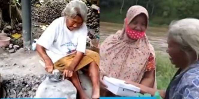 Kisah Nenek Tunanetra Kerja Jadi Pemecah Batu, Tetap Berbagi Meski Kekurangan
