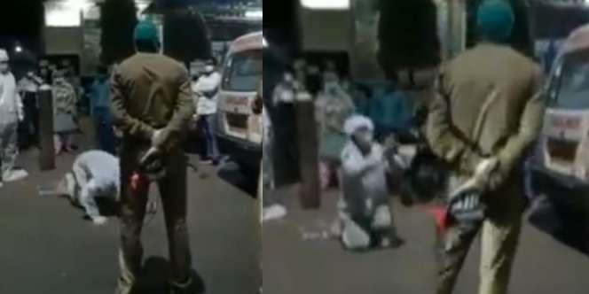 Miris, Pria India Menangis Minta Polisi Tidak Menyita Tabung Oksigen Ibunya