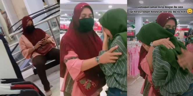 Lama Ditinggal Ibunda, Gadis Ini Menangis Dipeluk Wanita Mirip Ibunya