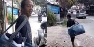 Kisah Jimat, Tetap Semangat Jual Sepatu Keliling Meski Fisik Tak Sempurna