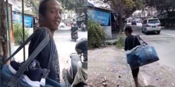 Kisah Jimat, Tetap Semangat Jual Sepatu Keliling Meski Fisik Tak Sempurna