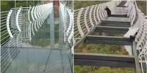 Panik Lah! Lewat Jembatan Kaca, Eh Kacanya Copot