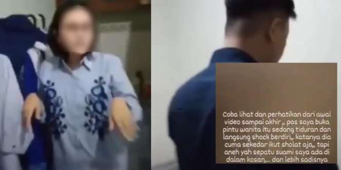 Viral, Istri Sah Gerebek Suami di Kamar Kosan Pelakor, Pura-pura Sholat