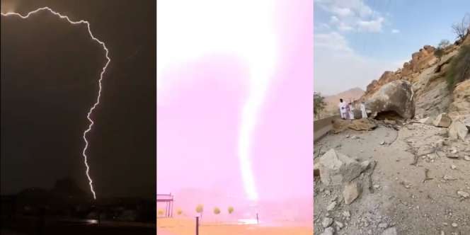 Video Detik-Detik Petir Dahsyat Hancurkan Gunung di Arab Saudi, Pertanda Apa?