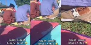 Sholat Idul Fitri Pakai Celana Baru, Ngakak Lihat Bagian Pinggangnya
