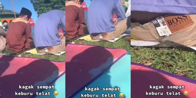 Sholat Idul Fitri Pakai Celana Baru, Ngakak Lihat Bagian Pinggangnya