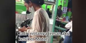 Bak Sinetron Motor yang Tertukar, Dua Pengunjung Warung Ini Didoakan Berjodoh