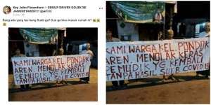 Aksi Warga Minta Pemudik Bawa Hasil Swab, Salfok Sama Tulisannya