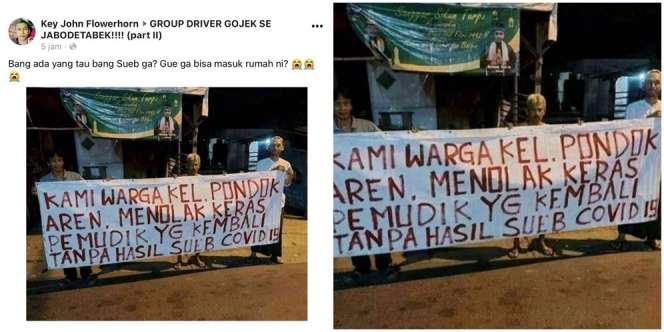 Aksi Warga Minta Pemudik Bawa Hasil Swab, Salfok Sama Tulisannya
