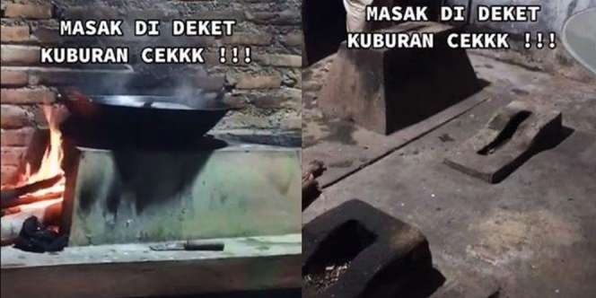Viral Video Tiga Kuburan di Dapur Rumah Dekat Tungku Masak, Bikin Merinding