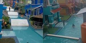Fakta Rumah Dengan Kolam Renang Menyambung dan Bertingkat Bak Perosotan
