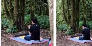 Pemuda Sholat di Tengah Hutan Bikin Wanita Meleleh: Masya Allah, Idaman Banget!