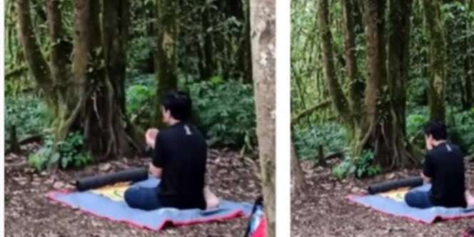 Pemuda Sholat di Tengah Hutan Bikin Wanita Meleleh: Masya Allah, Idaman Banget!