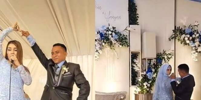 Pengantin Pria Asyik Joget Bareng Biduan, Reaksi Mempelai Wanita Bikin Ngakak!