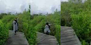 Asyik Bikin Video di Tengah Hutan Bakau, Gadis Berhijab Mendadak Raib