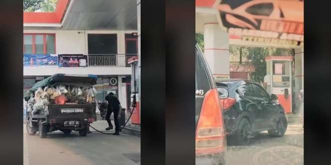 Kocak! Pickup Sayur Isi Pertamax, Mobil Mewah Malah Isi Premium