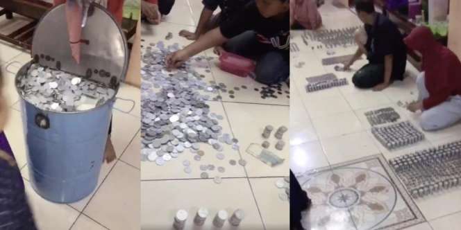 5 Tahun Nabung Uang Receh Pakai Drum, Hasilnya Bikin Netizen Tercengang