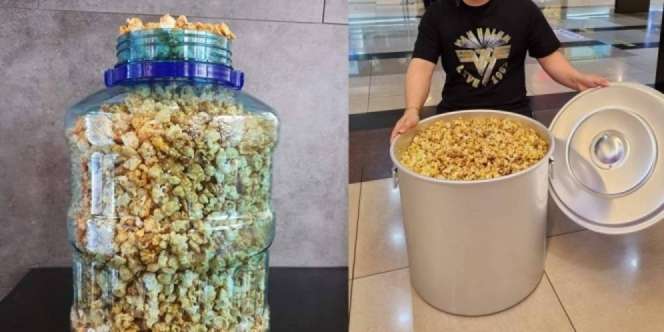 PopCorn Satu Harga Ambil Sepuasnya, Konsumen Bawa Ember Sampai Panci