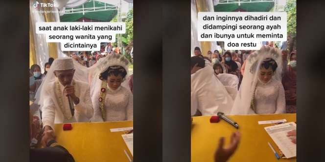 Viral Momen Haru Pengantin Pria Bersimpuh Rindu Mendiang Ayah Usai Ucap Akad