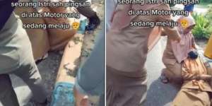 Bertemu Suami Semobil sama Pelakor, Istri Sah Pingsan Jatuh dari Motor