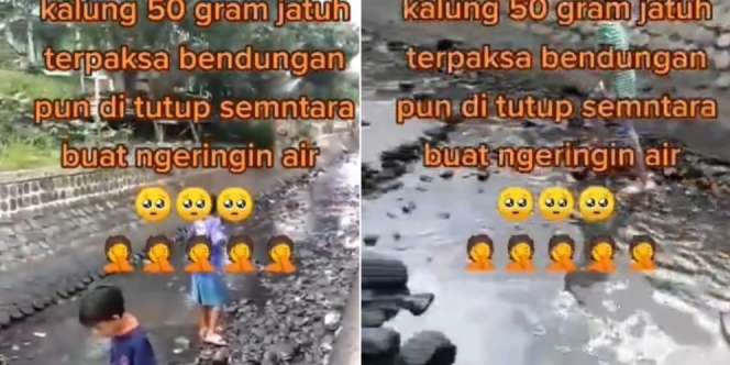 Viral Kalung Emas 50 Gram Raib Saat Mandi di Kanal, Bendungan Dikeringkan