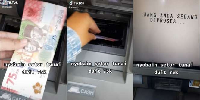 Setor Tunai Pecahan Rp75 Ribu di Mesin ATM, Setelah Diproses Begini Jadinya