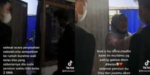 Datangi Rumah Guru Malam-Malam, Kejutan Siswa Beri Hadiah Pensiun Bikin Nangis