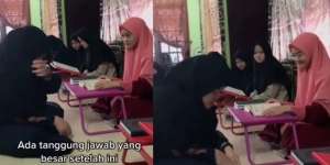 Santriwati Nangis Setor Hafalan Terakhir Alquran, Netizen Salfok Sama Ustazahnya