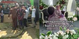 Muka Pasrah Pengantin Wanita di Pelaminan, `Ditinggal` Suami Temani Biduan
