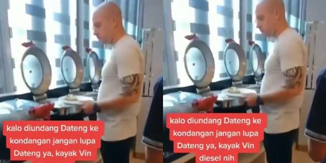 Datang ke Kondangan, Netizen Heboh Lihat Vin Diesel KW Ikut Makan