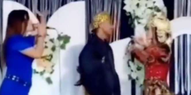 Pengantin Wanita Asyik Joget Bareng Biduan, Wajah Mempelai Pria Jadi Sorotan