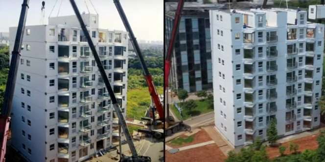 Perusahaan Konstruksi China Bangun Gedung 10 Lantai dalam Sehari, Lihat Hasilnya