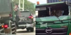 Viral Pengemudi Pajero Pecahkan Kaca dan Aniaya Sopir Truk Kontainer