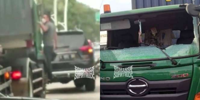 Viral Pengemudi Pajero Pecahkan Kaca dan Aniaya Sopir Truk Kontainer