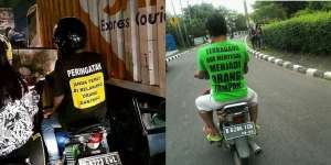 10 Tulisan Lucu di Baju Pengendara Motor, Terakhir Ngakak Abis